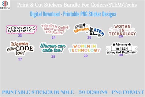 Printable Computer Programmer Stickers Pack PNG Digital - Etsy