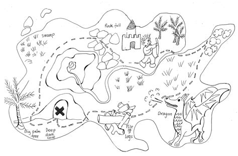 Treasure Map Coloring Page