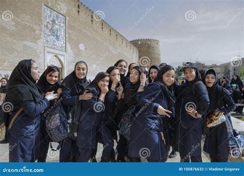 Iranian Schoolgirls Returned From Excursion Of Karim Khan Castle Editorial Photo | CartoonDealer ...