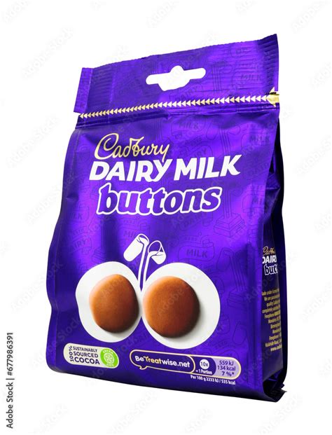 Cadbury dairy milk chocolate buttons in a 119g pouch pack Stock Photo ...