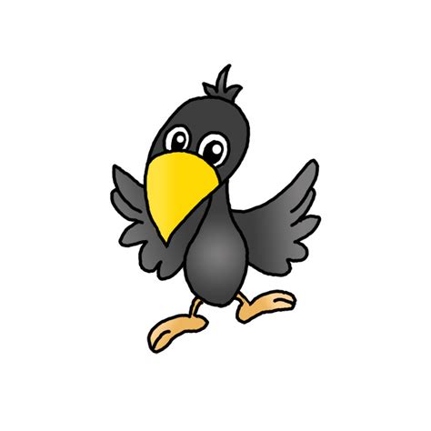 How to Draw a Funny Crow - Step by Step Easy Drawing Guides - Drawing ...