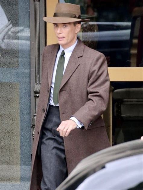 Cillian Murphy filming Oppenheimer.