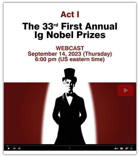 The 33rd First Annual Ig Nobel Prizes: