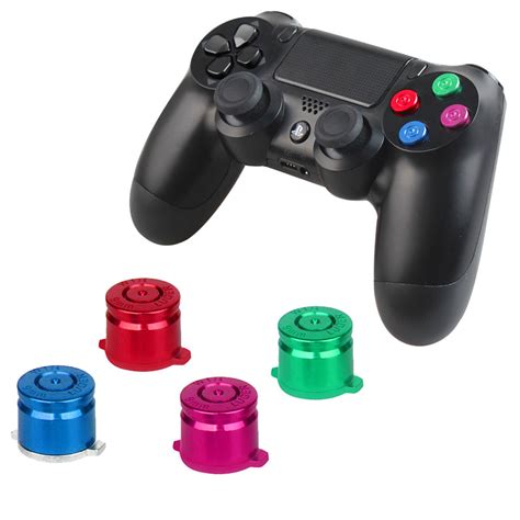 PS4 Bullet Buttons Aluminum Custom Metal Playstation 4 DualShock 4 Replacement Standard Buttons ...