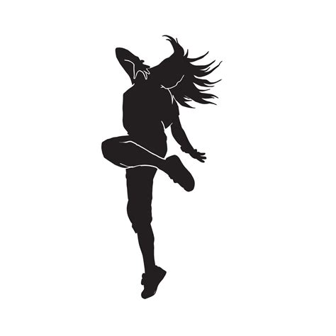 Female breakdance performer, street dancing, hip-hop dancer vector ...