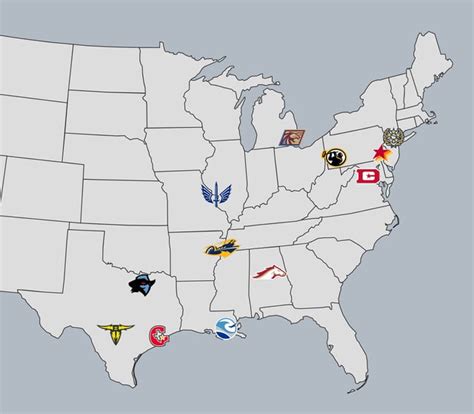 The new league map according to new merger rumors : r/USFL