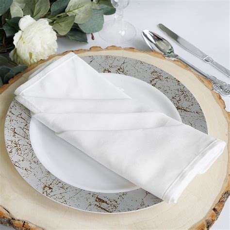 Efavormart Pack of 5 Premium White 20" x 20" Washable Cotton Napkins Great for Wedding Party ...