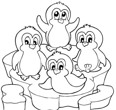 Penguin Coloring Pages For Elementary Kids - Tripafethna