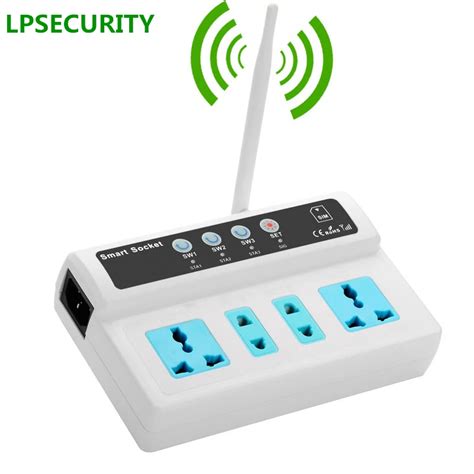 LPSECURITY GSM Remote Control Power Strip/4 Outlets GSM Electrical Power Socket Strip by ...