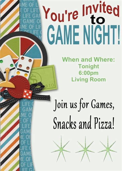 Game Night Printable Invitation and Game Review - Printables 4 Mom | Game night parties, Board ...