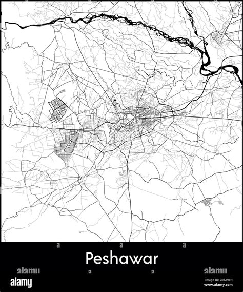 City Map Asia Pakistan Peshawar vector illustration Stock Vector Image ...