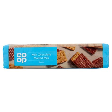 Co-op Milk Chocolate Malted Milk Biscuits 250g | Jersey Online Groceries | Channel Islands ...