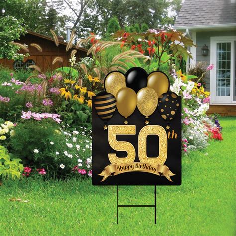 50th Birthday Yard Sign Decorations 18 x 24 | Etsy