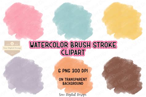 Watercolor Brush Stroke Clip Art Set Graphic by SineDigitalDesigns · Creative Fabrica