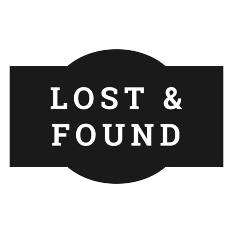 the lost and found logo on a white background