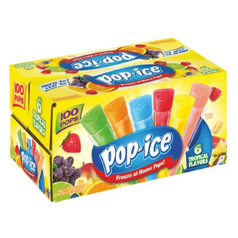 Pop-Ice Tropical Flavors Giant Freeze Pops, 1.5 Oz., 100 Count - Walmart.com - Walmart.com