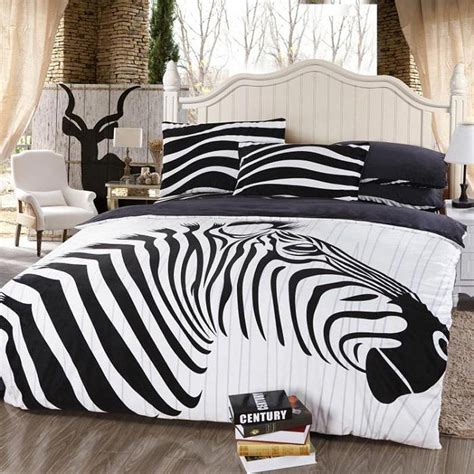 Black and White Jungle Animal Themed Zebra Print Full Size Flannel ...