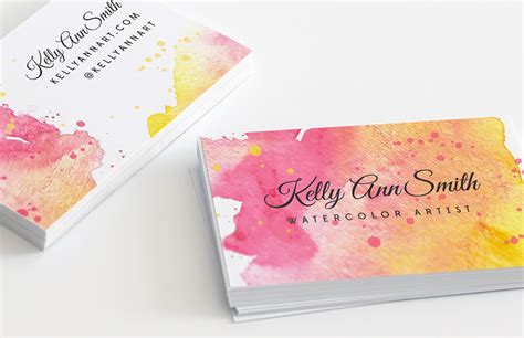 Watercolor Artist Business Card Template | Medialoot