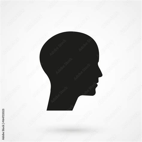 Human head or profile silhouette isolated on white background Stock Vector | Adobe Stock