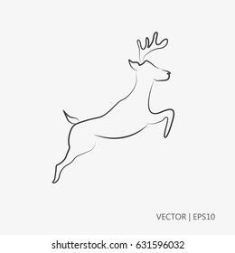 Vector Illustration Jumping Deer Animal Sketch Stock Vector (Royalty Free) 631596032 | Shutterstock