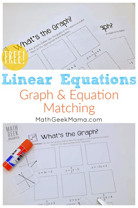 Graphing Linear Equations: Cut & Paste Worksheets {FREE}