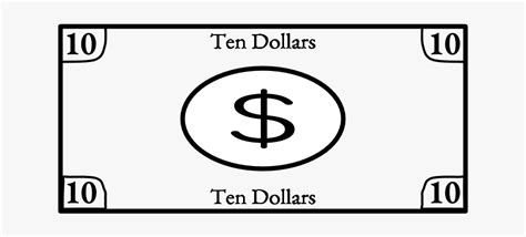 Ten Dollar Bill, 10, Black And White - United States One Hundred-dollar Bill , Free Transparent ...