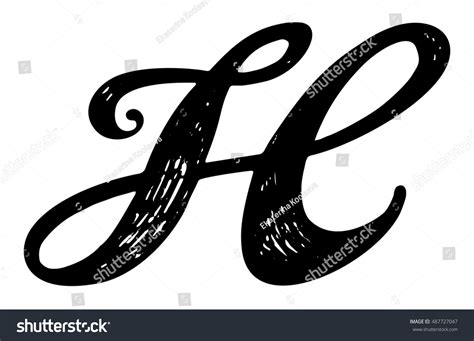 Letter H Calligraphy Alphabet Typeset Lettering Stock Vector (Royalty Free) 487727047