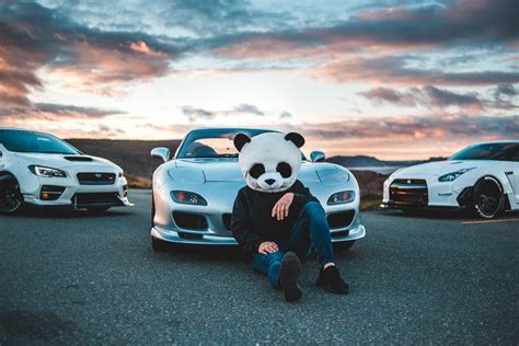 Panda Helmet Guy With Cars Wallpaper,HD Cars Wallpapers,4k Wallpapers,Images,Backgrounds,Photos ...