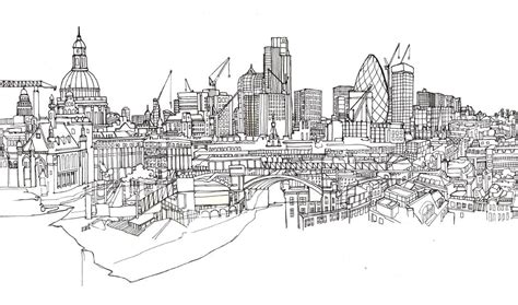 London Cityscapes | Ink pen drawings, London cityscape, Cityscape drawing