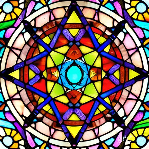 Radial Symmetry Macro Photography Stained Glass Mandala · Creative Fabrica