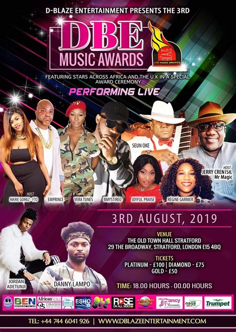 D Blaze Entertainment Uk sets to host DBE Music Awards 2019 ...