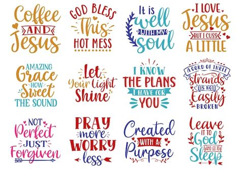 Premium Vector | Christian svg bundle religious quotes bundle faith quotes