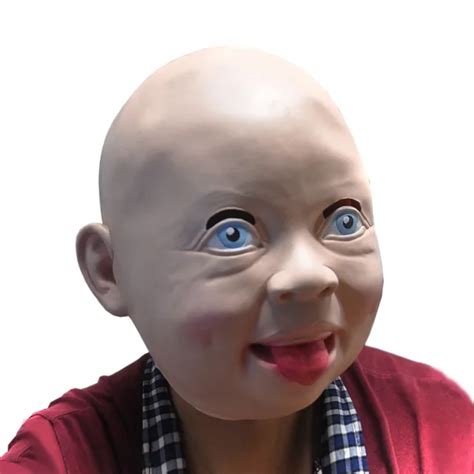 Funny Halloween Costume Prop Lovely Baby Full Head Latex Rubber Mask ...