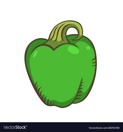 Green pepper cartoon sweet Royalty Free Vector Image