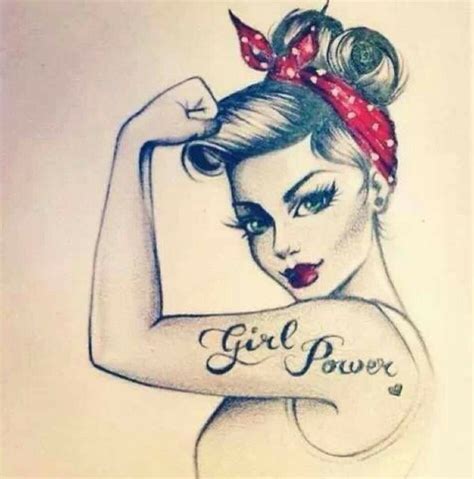 Rosie The Riveter Black And White Tattoo