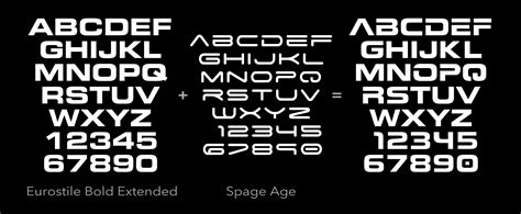 Combining Eurostile Bold Extended with Space Age : r/typography