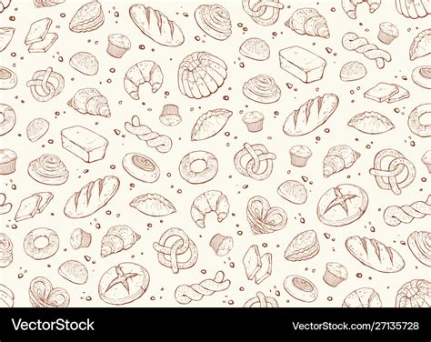 Bakery seamless background Royalty Free Vector Image