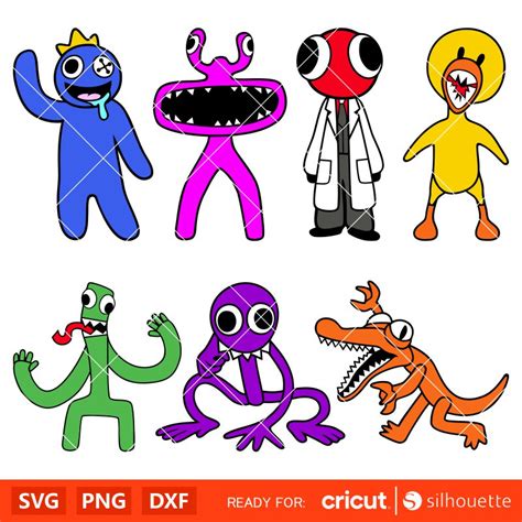 Rainbow Friends Characters Svg, Rainbow Family Svg, Gamer Ra - Inspire ...