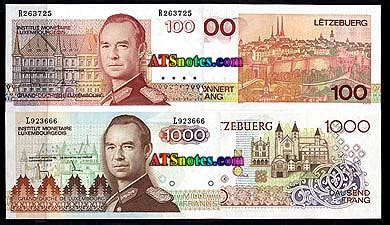 Luxembourg banknotes - Luxembourg paper money catalog and history