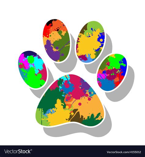 Colorful Paw Print Clipart