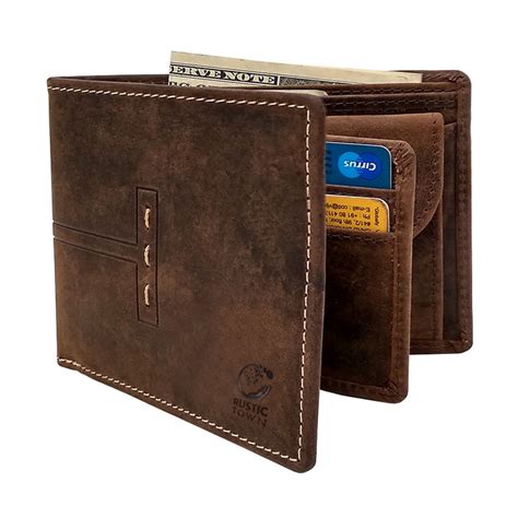 Rustic Town - Rustic Town Leather RFID Blocking Bifold Wallet with Coin Pocket For Men - Walmart ...