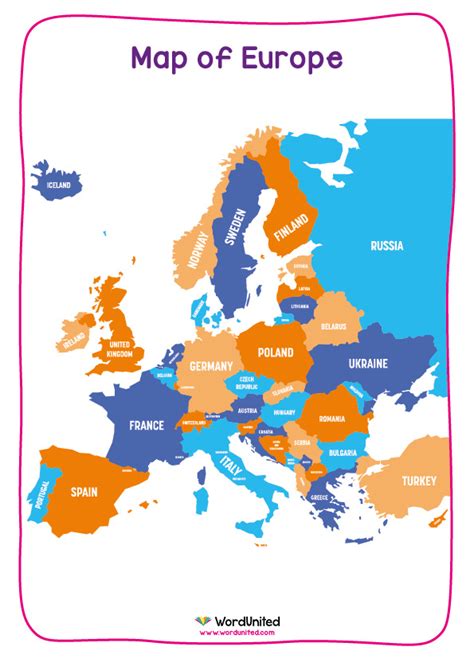 Map of Europe Display - WordUnited