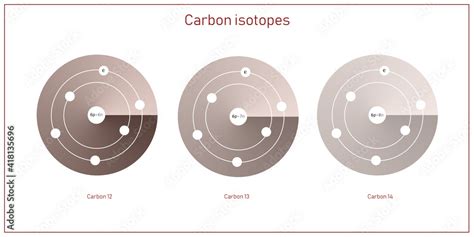 Carbon isotopes atomic structure - elementary particles physics theory Stock Illustration ...