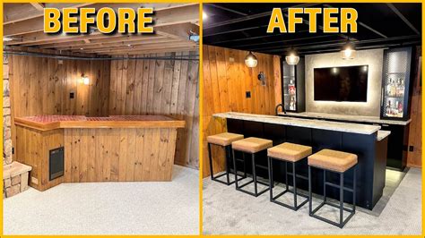 DIY Basement Bar Build Start to Finish | Renovation Time Lapse - YouTube