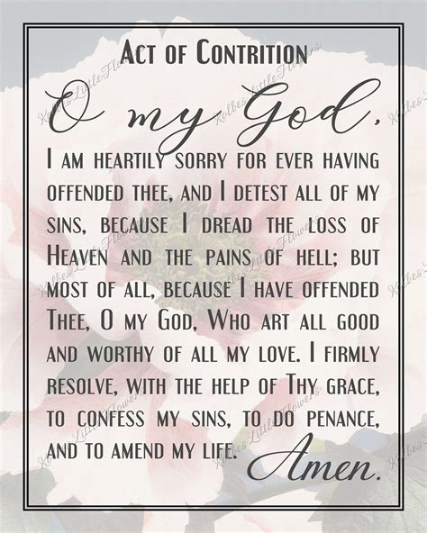 Act Of Contrition Prayer Card | Hot Sex Picture