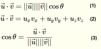 Angle Between Two 3D Vectors