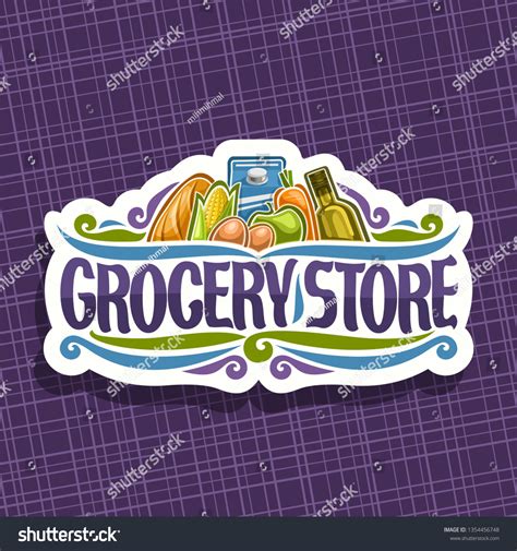 Logo Grocery Store White Sign Board Stock Illustration 1354456748 | Shutterstock