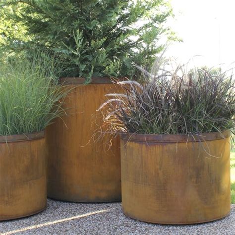 Outdoor, planter, large, planters, steel, cor ten - HomeInfatuation.com.