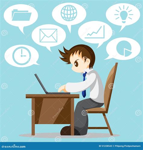 Hard Working stock vector. Image of employee, drawing - 51228543