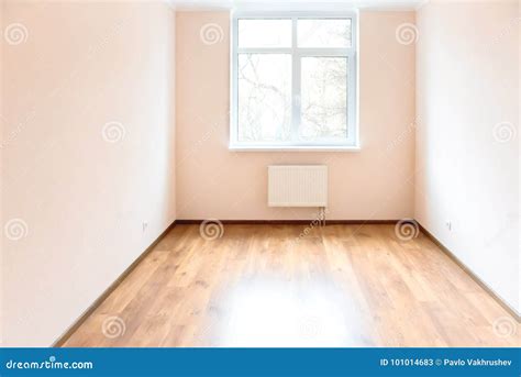 Empty Room with Window and Wooden Floor Stock Image - Image of ...